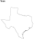 Texas State Blank Outline Map