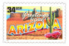 Image of the Arizona state 34 cent postage stamp.