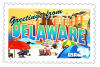 Image of the Delaware state 34 cent postage stamp.
