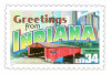 Image of the Indiana state 34 cent postage stamp.