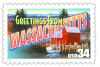 Image of the Massachusetts state 34 cent postage stamp.
