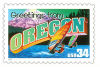 Image of the Oregon state 34 cent postage stamp.