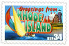 Image of the Rhode Island state 34 cent postage stamp.