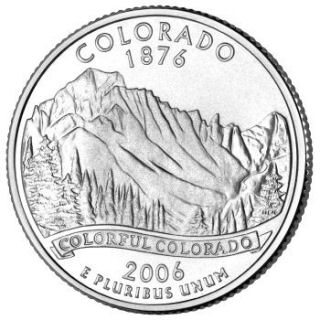 Reverse coin side (tails) of the Colorado quarter.