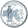 Commemorative state quarter of Massachusetts.