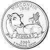 Commemorative state quarter of Wisconsin.