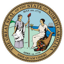 Official North Carolina state seal.