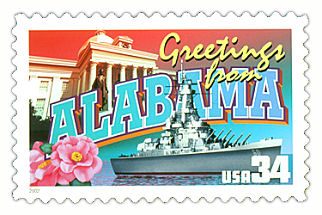 34 cent Alabama state stamp.