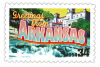 34 cent Greetings from America commemorative stamp of Arkansas state.