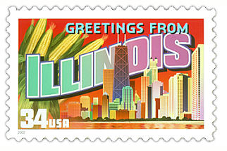 34 cent Illinois state stamp.