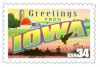 34 cent Greetings from America commemorative stamp of Iowa state.