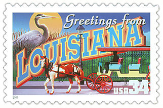 34 cent Louisiana state stamp.