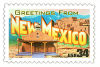 34 cent Greetings from America commemorative stamp of New Mexico state.
