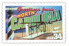 34 cent Greetings from America commemorative stamp of North Carolina state.