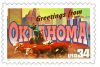 34 cent Greetings from America commemorative stamp of Oklahoma state.