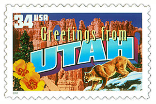 34 cent Utah state stamp.
