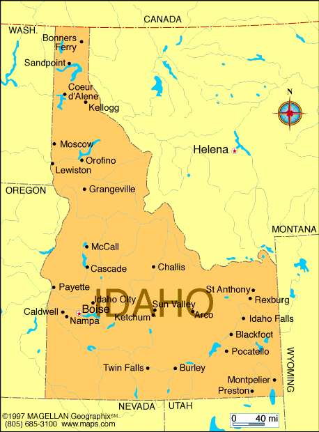 Map of Idaho