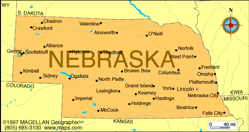 Map of Nebraska